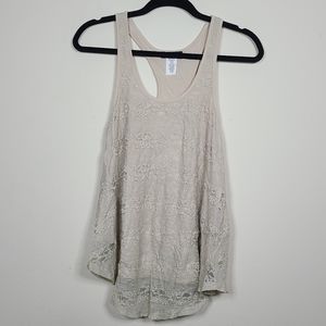 Ultra Flirt Racerback Lace Lined Sleeveless Top